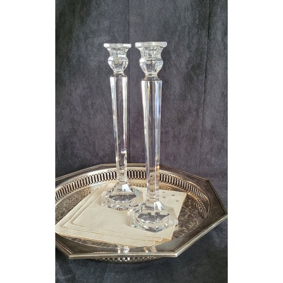MIKASA Clear Crystal Glass CAMBRIDGE 11.5" Candlesticks Holders Candle Holder - Picture 8 of 10